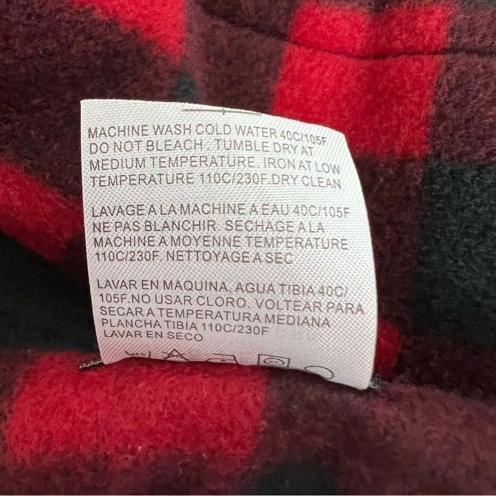 WOOD’N TRAIL Men’s Full Zip Buffalo Plaid Fleece Jacket Sz Small Zip Pockets - Picture 6 of 11